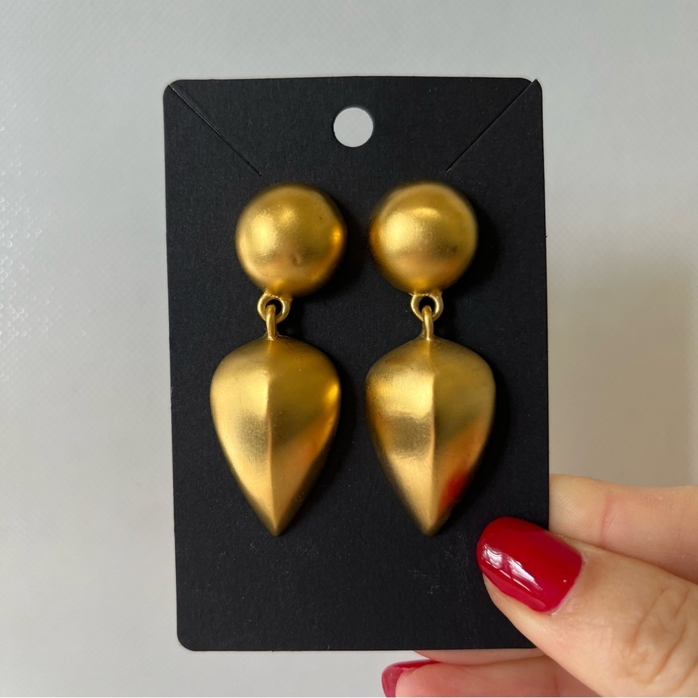 Vintage Givenchy Gold Tone Chunky Dangle Earrings
